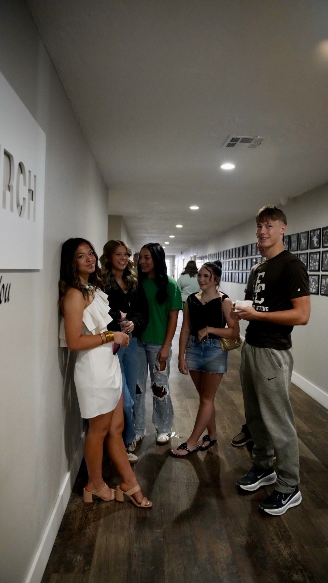 GVC students gathered in the hallway before youth service