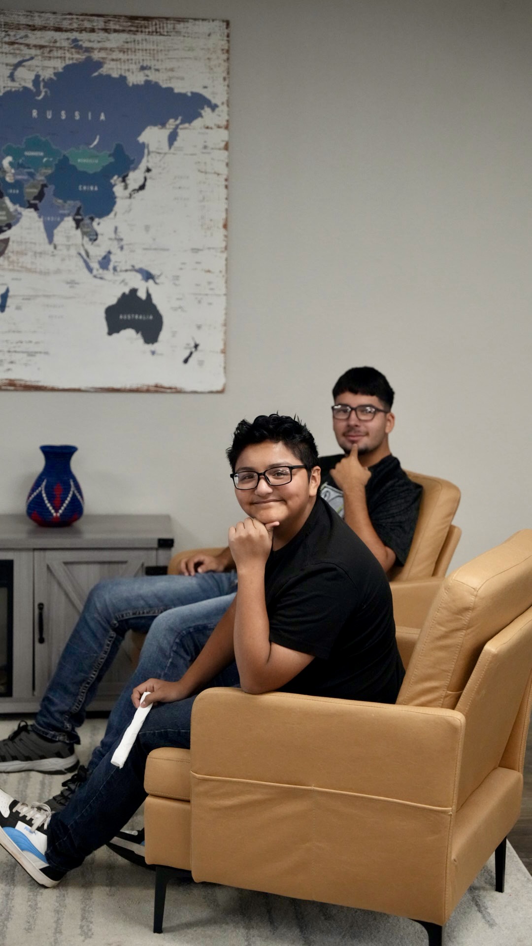 Students hanging out in the youth lounge